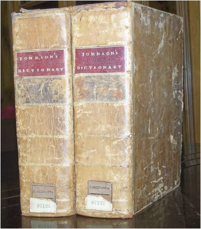 Το λεξικό του Johnson στη Βιβλιοθήκη Κοραής. Έκδοση 1773